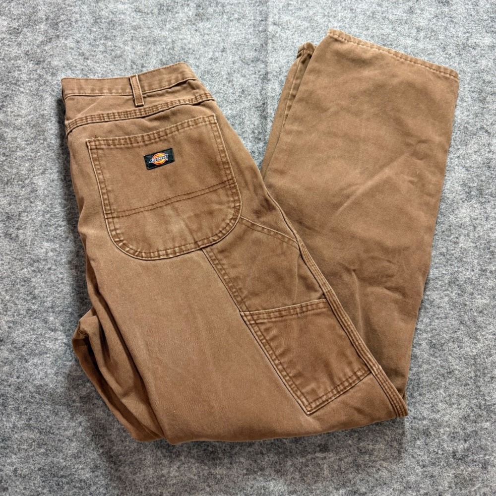 Vintage Y2K Dickies Mens 32x32 Brown Duck Canvas Carpenter Pants